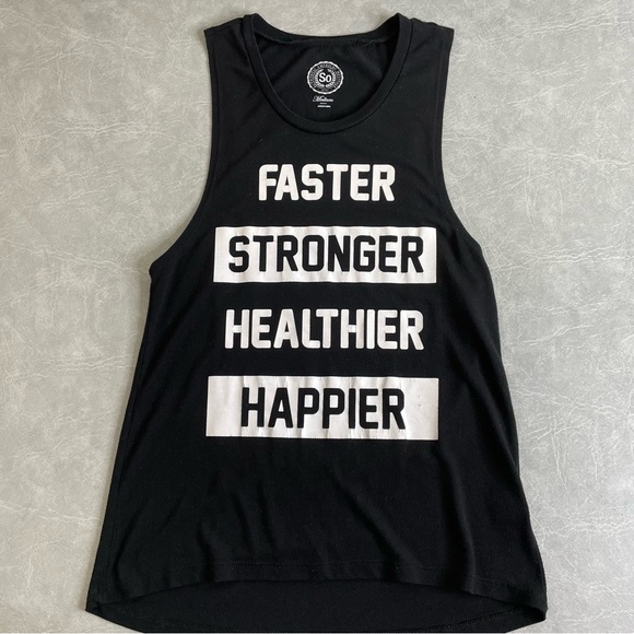 SO Tops - SO Black Motivational Muscle Tee